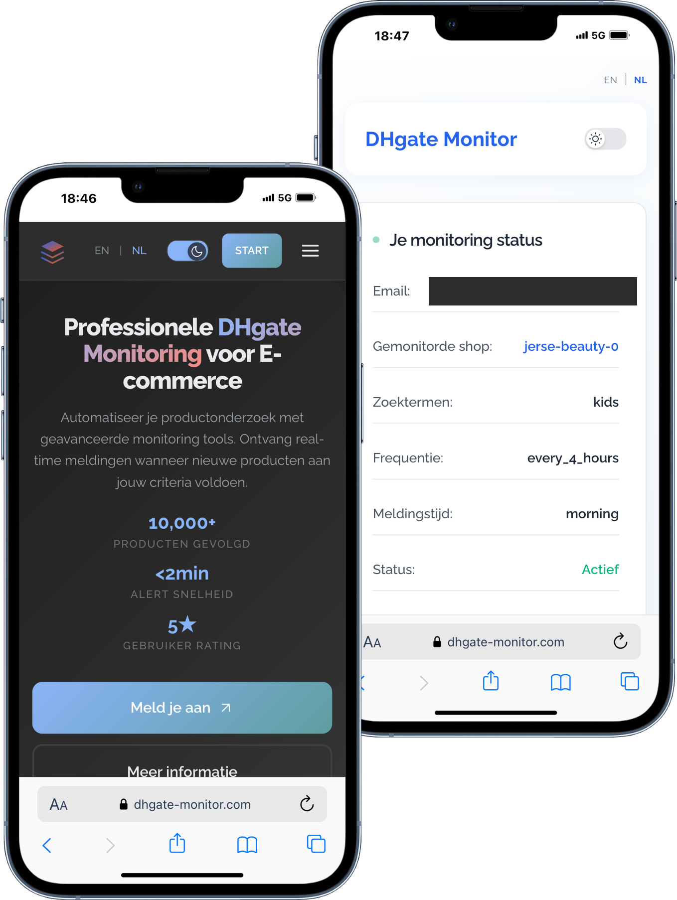 DHgate Monitor visuele header showcase